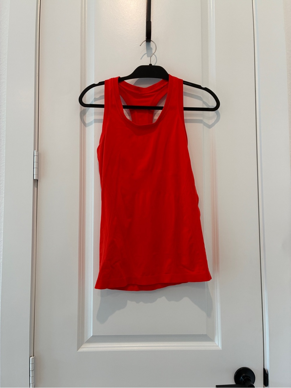 Red workout tank top